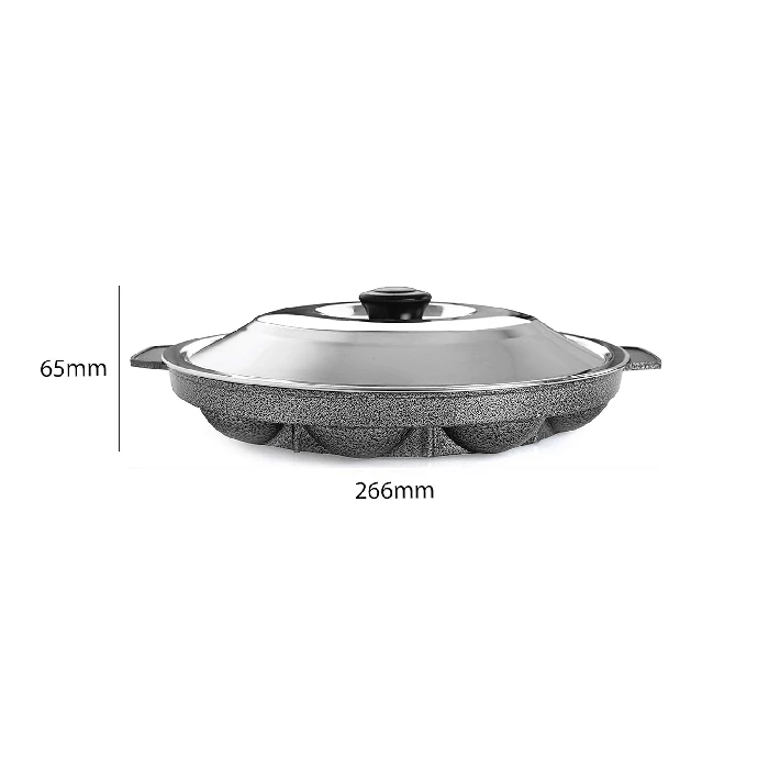 Cello Non-Stick 12 Cavity Appam Patra Kan with Stainless Steel Lid, 1 l-3.webp